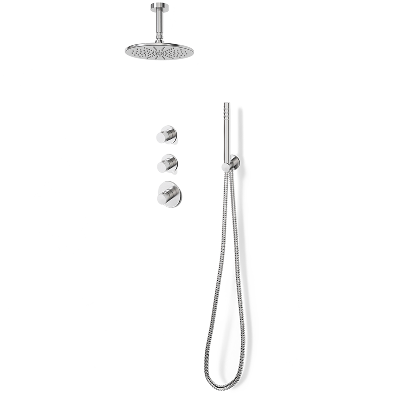 バスシャワー 3way（天吊りヘッド＋ハンド＋スパウト） クローム | KB