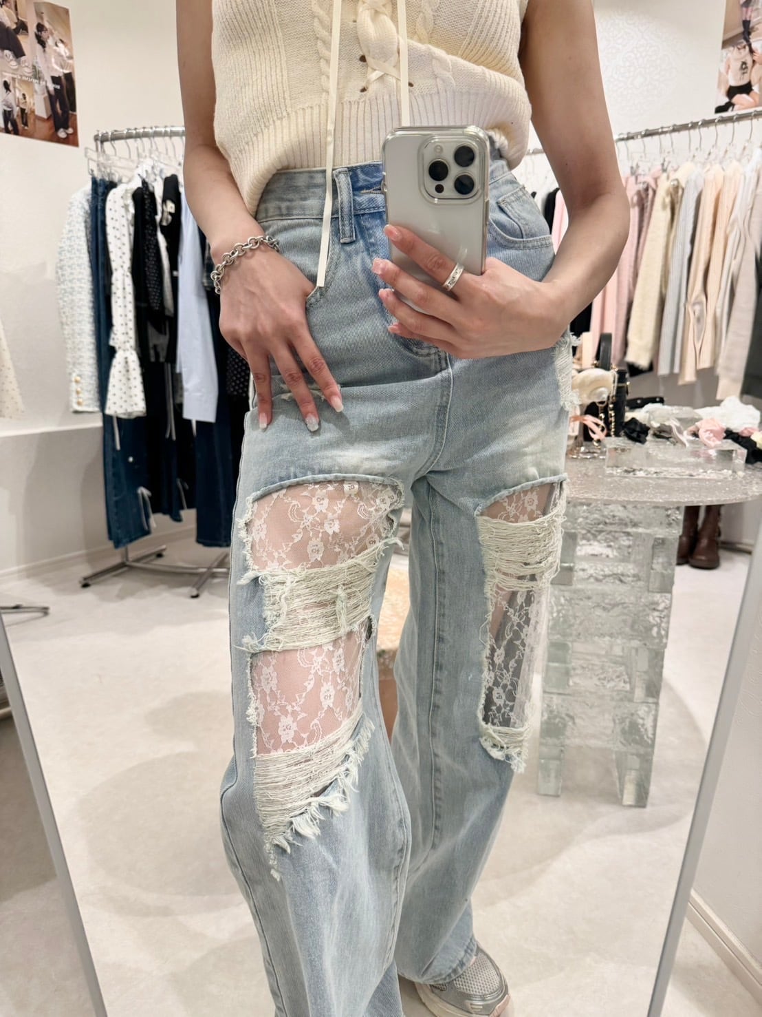 damaged lace denim – ROUGE by POMME d'amour