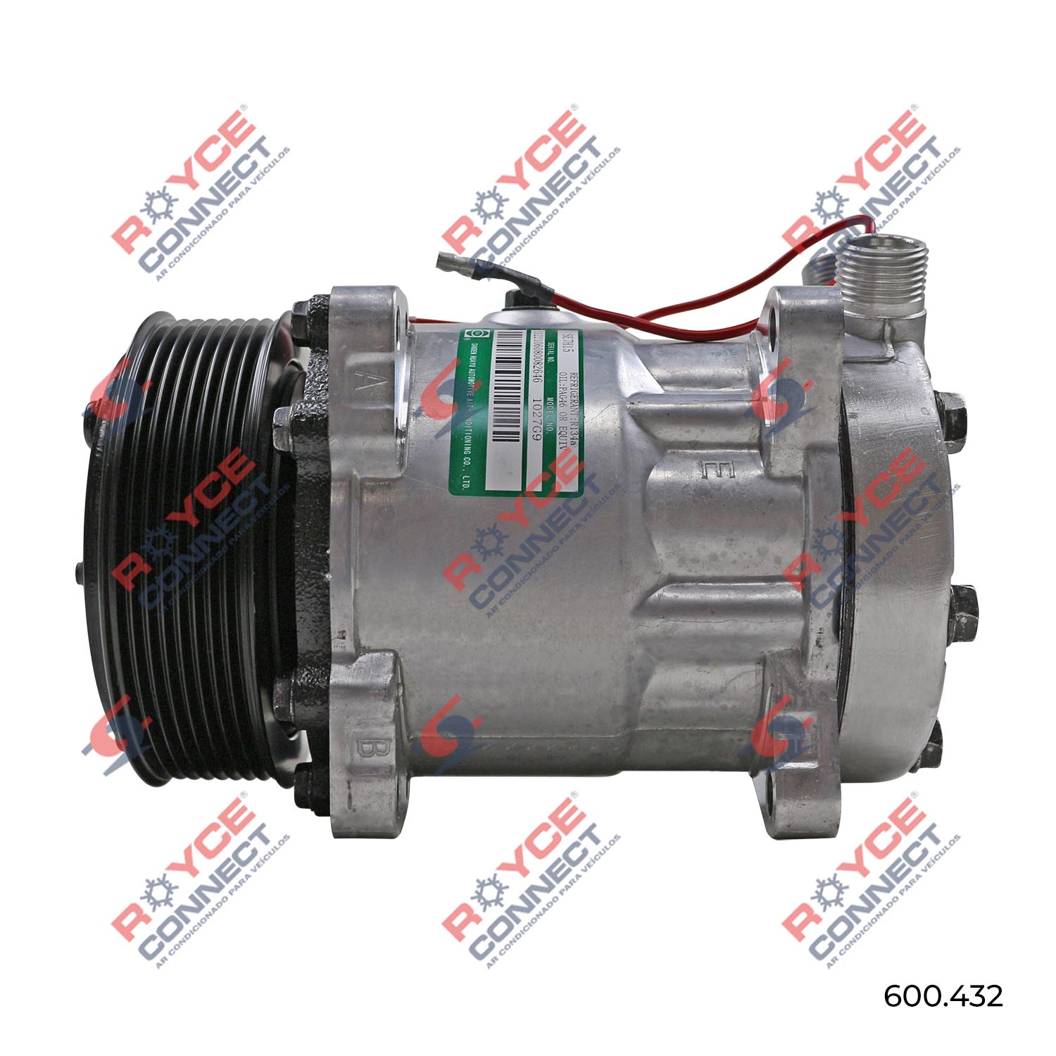 Compressor Sanden ORIGINAL 4711 7H15 Máquina New Holland 8 Orelhas