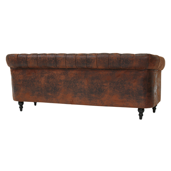 ヴィンテージレザー調ファブリックコンパクトチェスターフィールド3