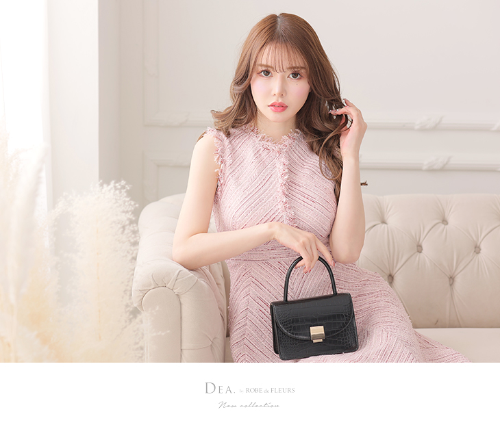 XSサイズあり】スプリングツイードフレアキャバドレス(DE2546)