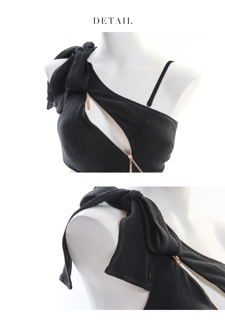 Waffle weave zip swim wear(GL2608)