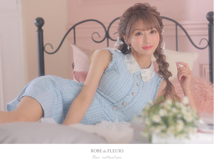 XSサイズあり】襟付きスプリングツイードミニキャバドレス (fm2726)