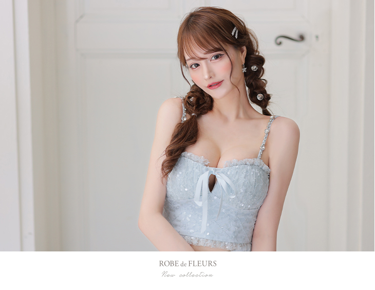 XS～Lサイズあり】スパンコールレース×ビジューフェアリーセットアップ