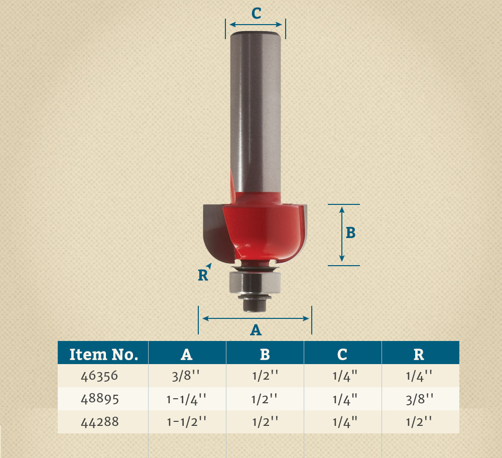 Freud Cove Router Bits - 1/4
