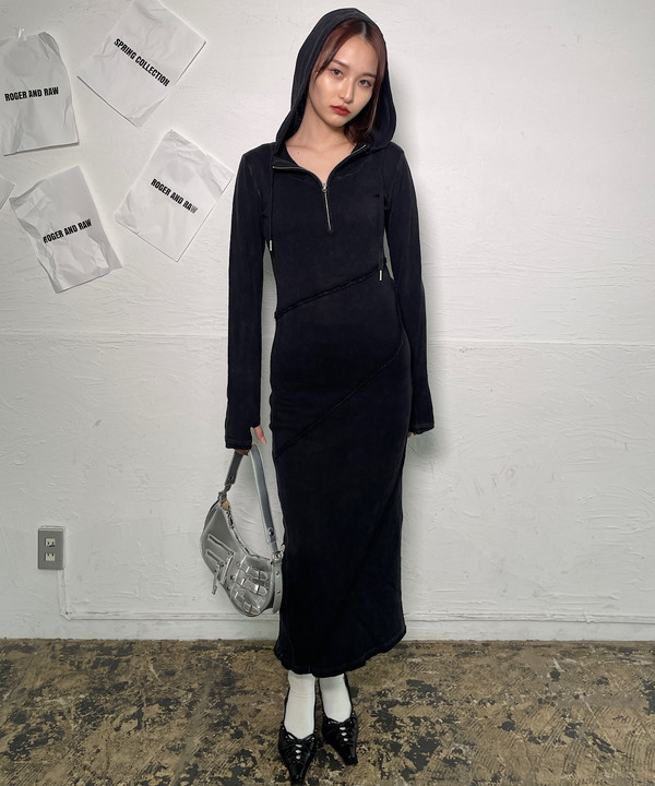 Halfzip knit long one-piece｜【公式】ROGER AND RAW通販サイト