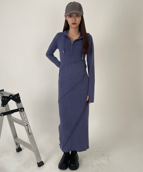 Halfzip knit long one-piece｜【公式】ROGER AND RAW通販サイト