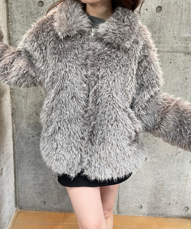 Stand collar shaggy jaket｜【公式】ROGER AND RAW通販サイト