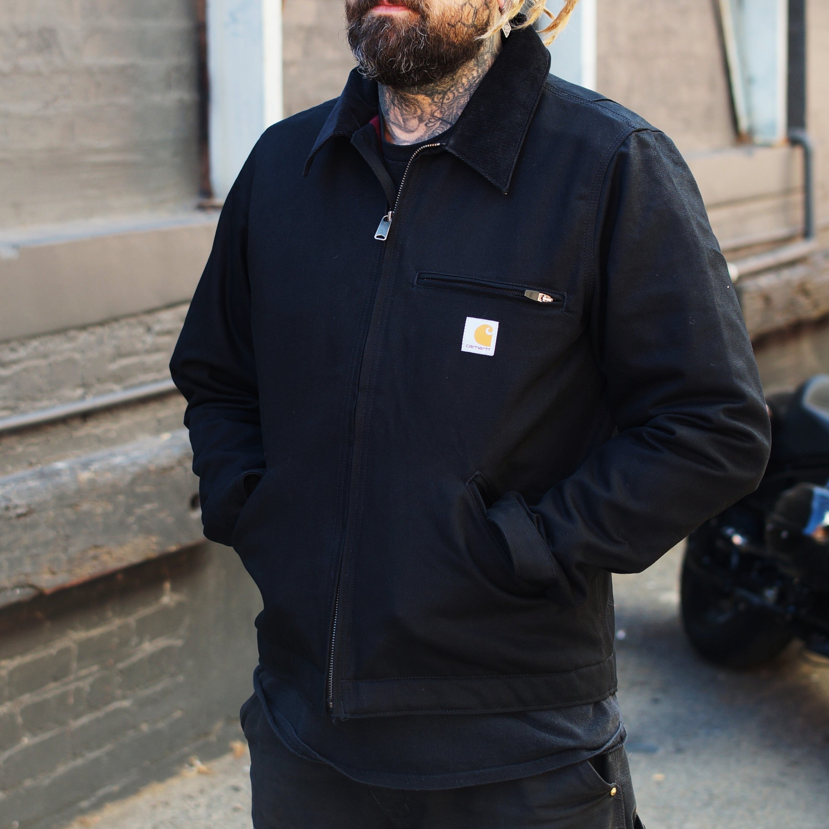 CARHARTT DUCK DETROIT JACKET BLACK - Rogue Motorcycles
