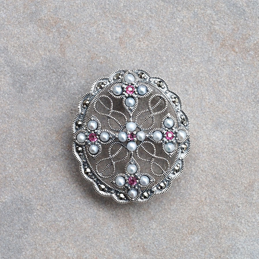 SVルビー＆パール ラバーズノット ペンダントブローチ – 碌山ショップ