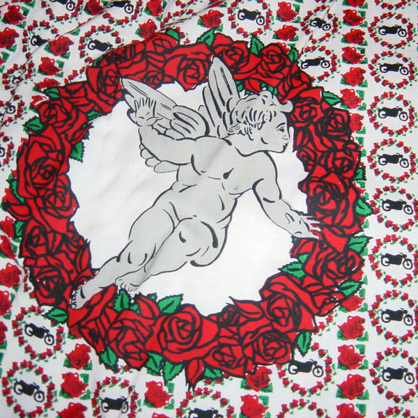 JOHNSONS・LA ROCKA! 80s VINTAGE Shirt ラロッカ 赤薔薇×天使×バイク