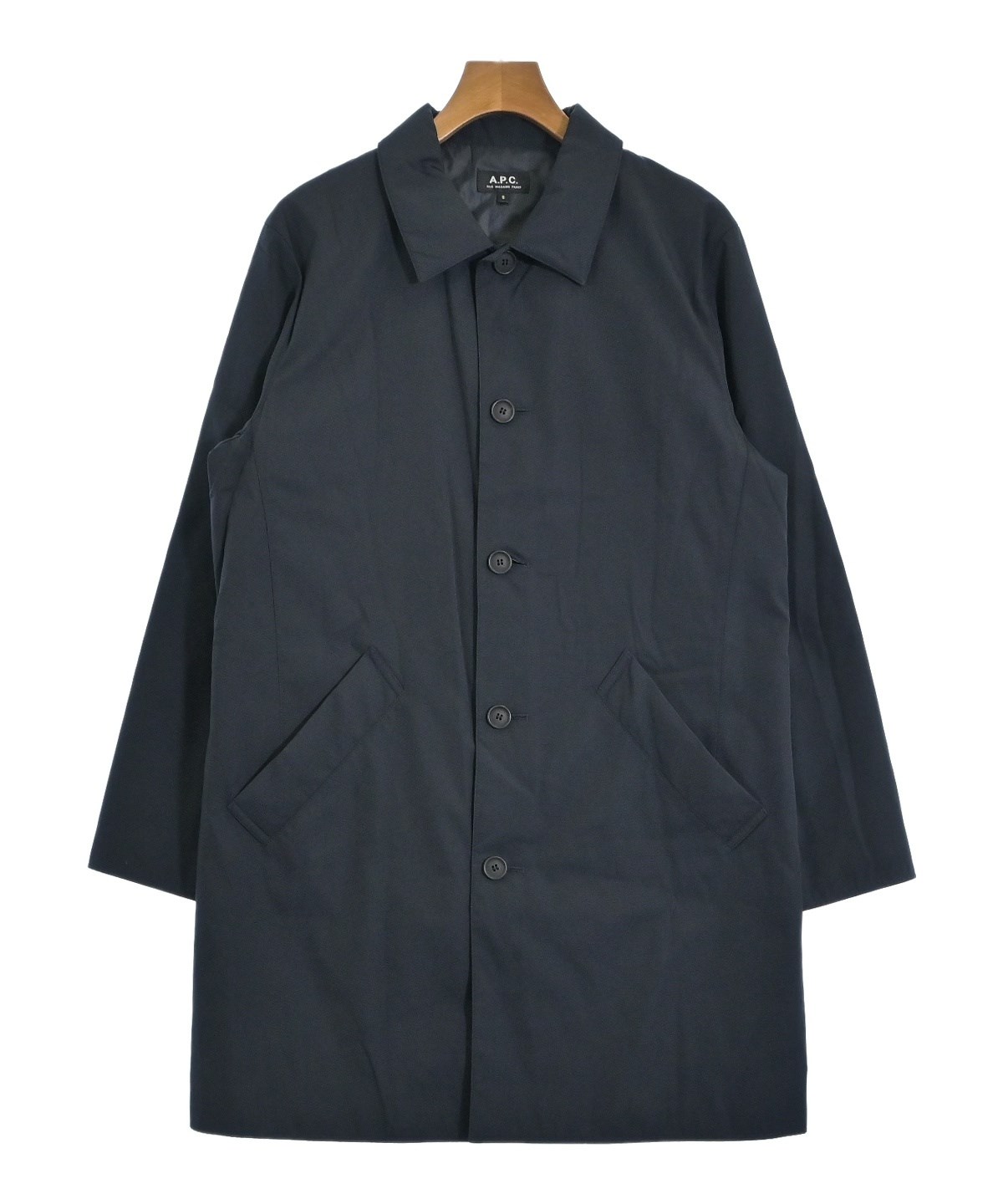 A.P.C.（アーペーセー）ステンカラーコート 紺 サイズ:S メンズ