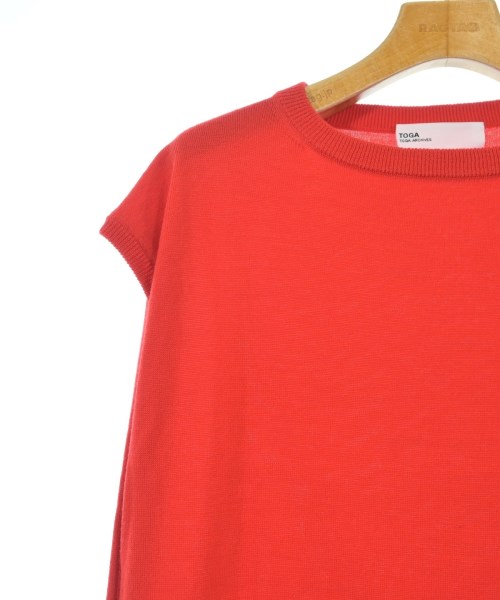 トーガアーカイブス ニットベスト ジャガード カットソー 36 S 赤