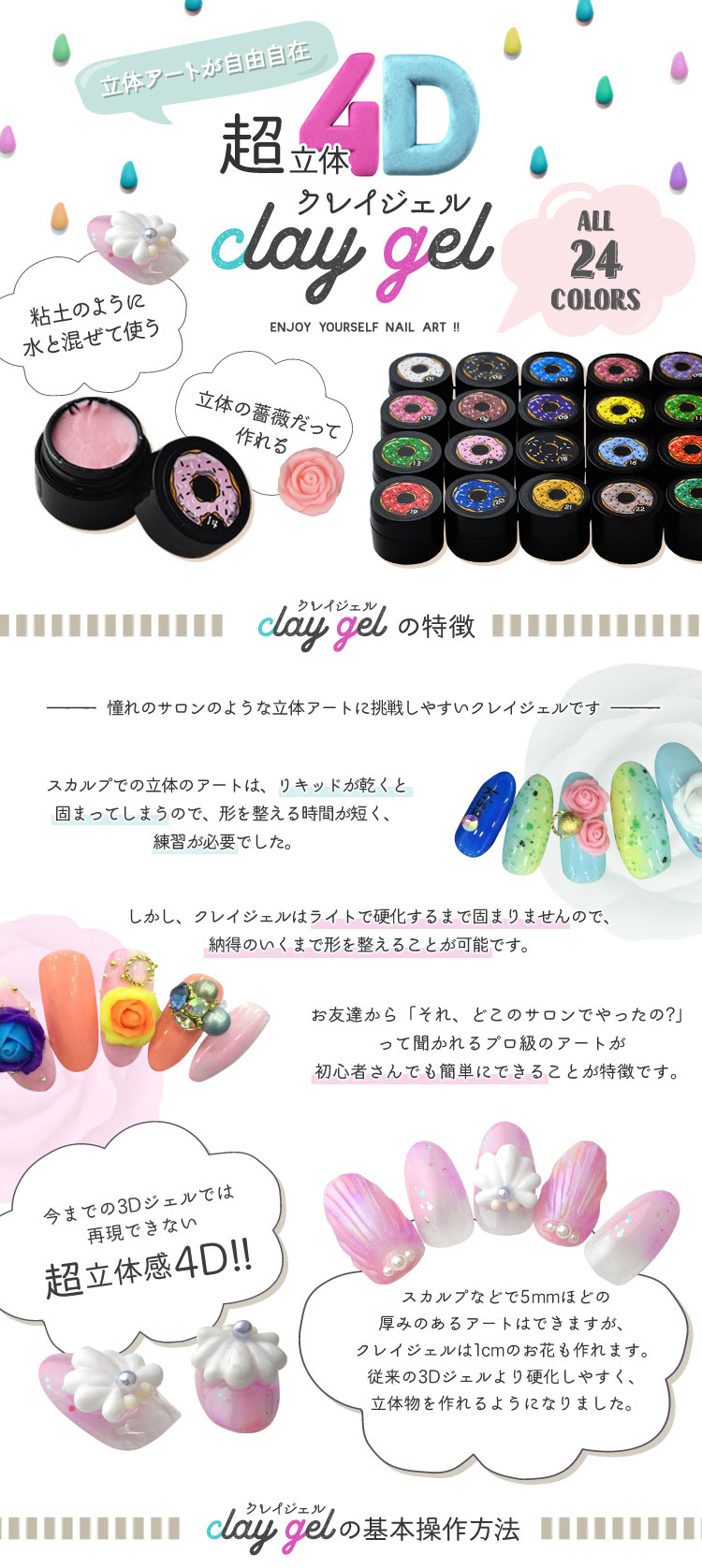 楽天市場】［メール便送料無料］ ジェルネイル レジン 超立体4D 粘土