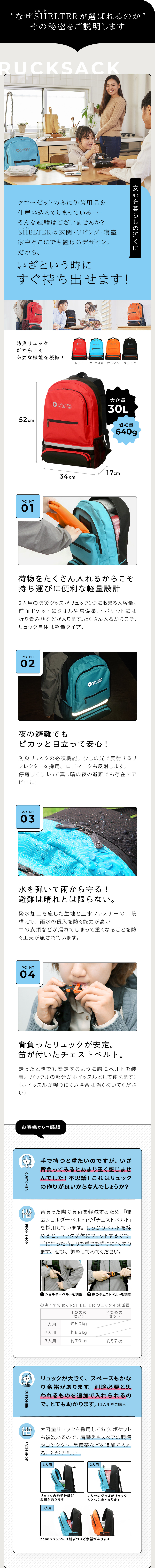 防災セット SHELTER プレミアム 1人用 - LA・PITA