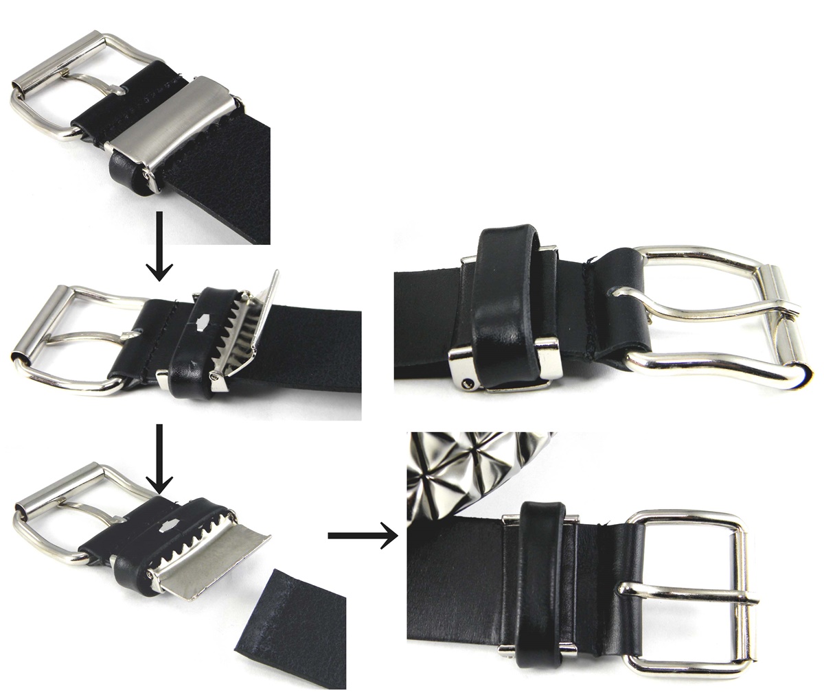 楽天市場】スタッズベルト ピラミッド鋲 パンク 本革 2連スタッズ