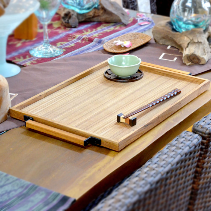 楽天市場】ウッドトレイ Stack《40cm × 28.5cm》 チークウッド