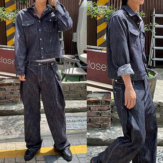 楽天市場】デニムセットアップ メンズ オールインワン 上下セット G