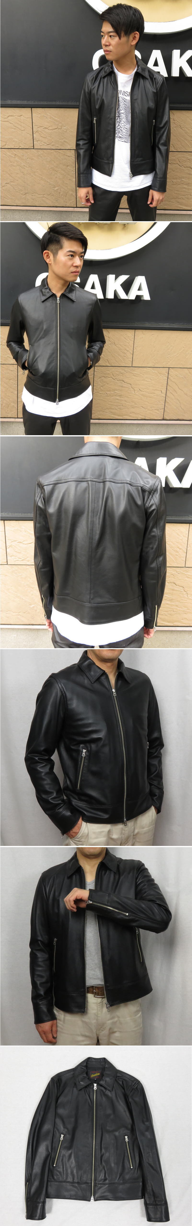 楽天市場】革ジャン レザージャケット 襟付き ライダースジャケット