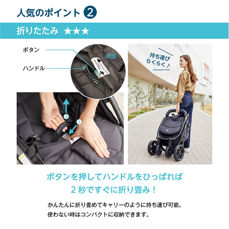 joie ベビーカー ライトトラックス4 最速2秒で折りたたみ【1ヶ月
