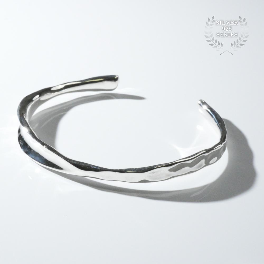 楽天市場】メンズ バングル シルバー ブレスレット 925 シンプル 槌目