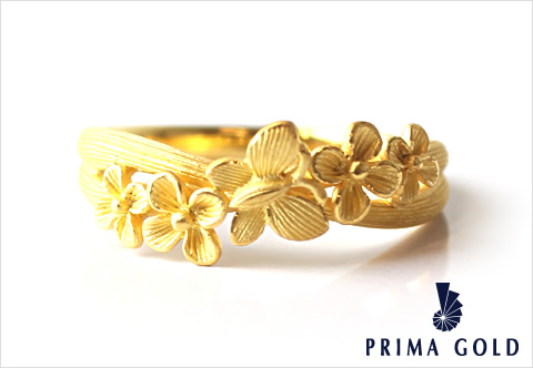 楽天市場】純金 指輪 花 蝶 リング レディース 女性 イエローゴールド