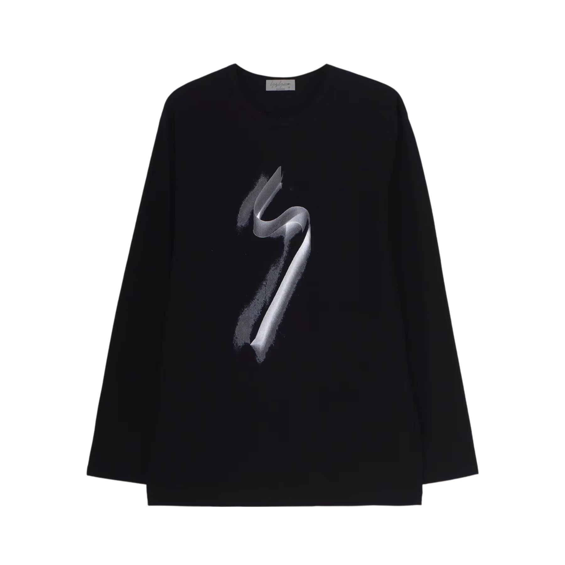 yohji yamamoto]30/-COMBED SINGLE JERSEY BASIC LONG SLV PT D/BLACK