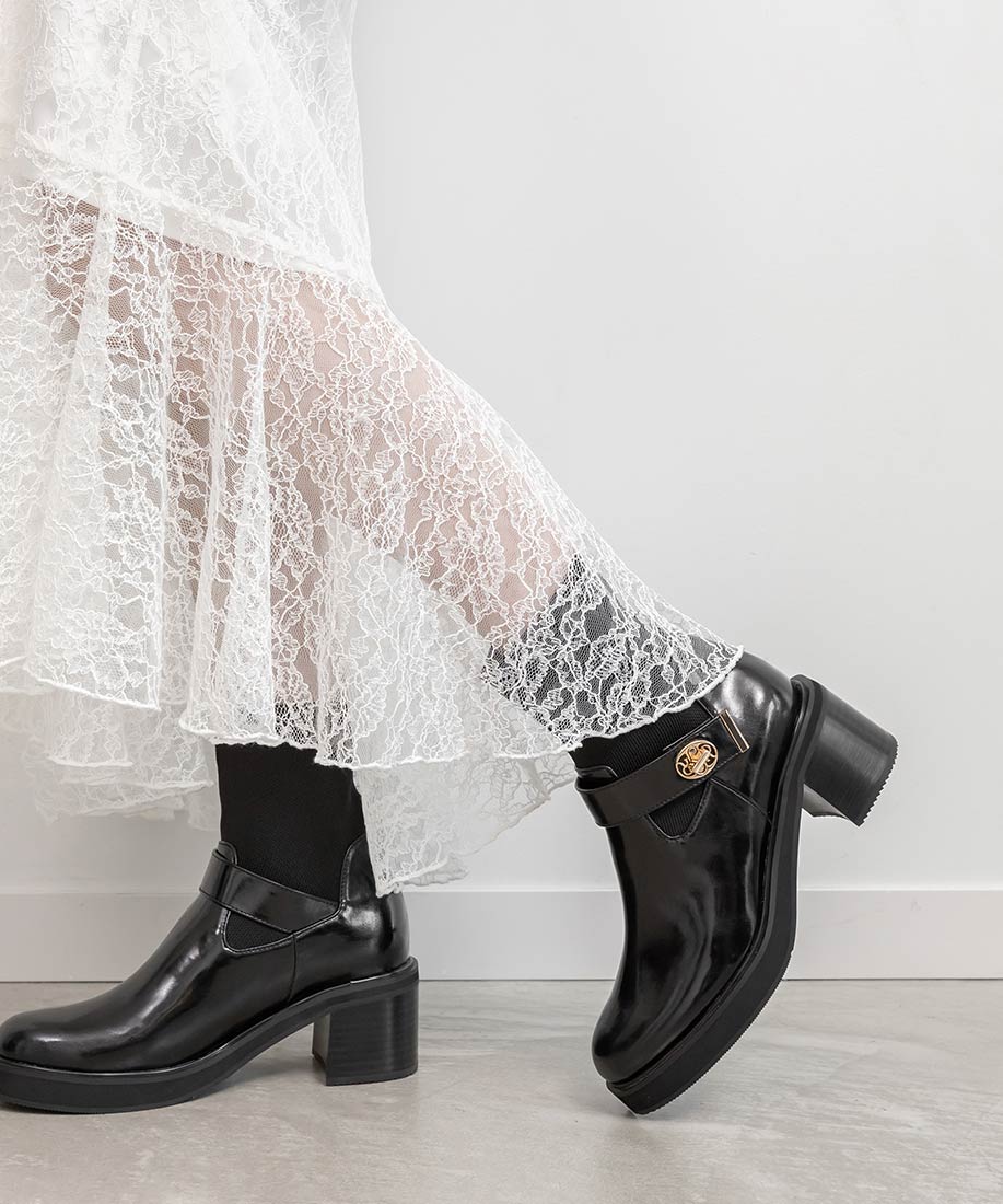 SALE】レザーライクニットドッキングブーツRANDA公式サイト