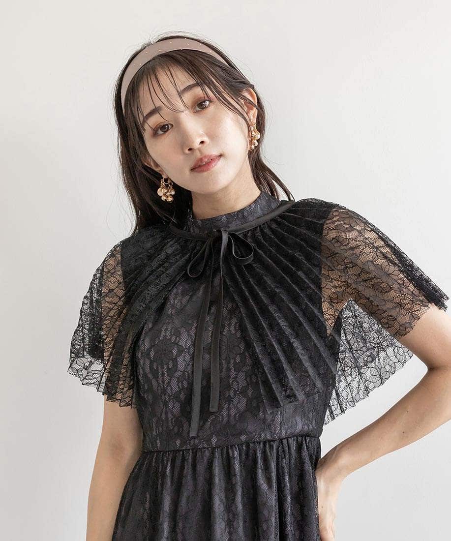 SALE】マルチWAYケープ付きレースワンピース