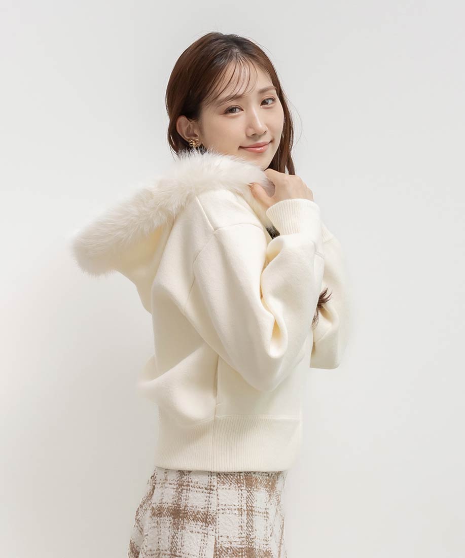 2WAY フェイクファーニットパーカーRANDA公式サイト