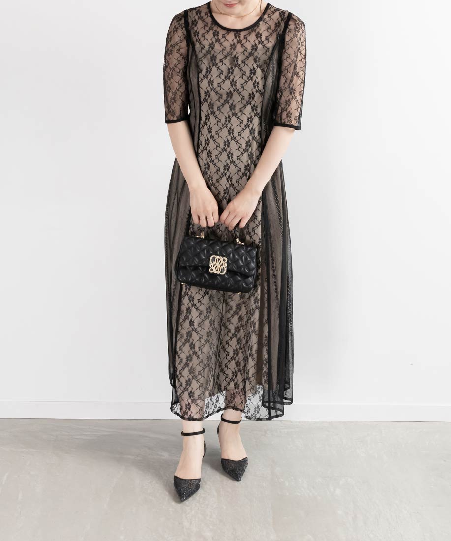 SALE】総レース切り替えパイピングワンピースRANDA公式サイト