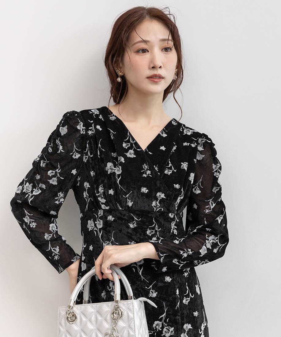 SALE】フロッキーチュールカシュクールワンピースRANDA公式サイト