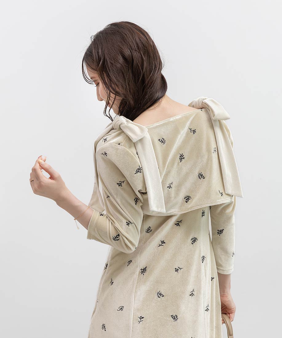 SALE】【Holiday Collection】ボレロセットリボンショルダーワンピース