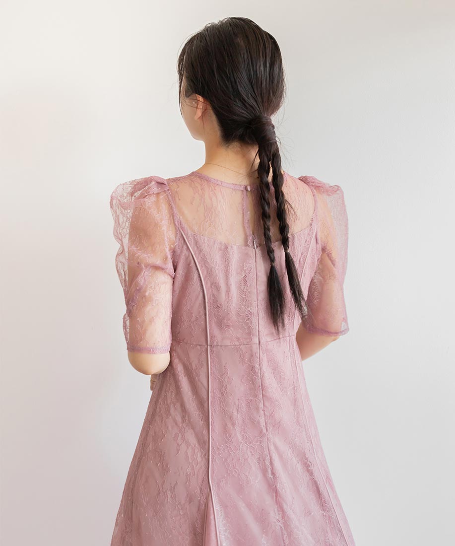 SALE】総レース切り替えパイピングワンピースRANDA公式サイト