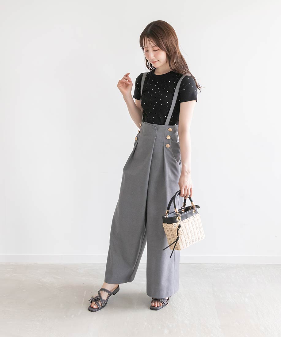 SALE】サスペンダー付きワイドパンツRANDA公式サイト