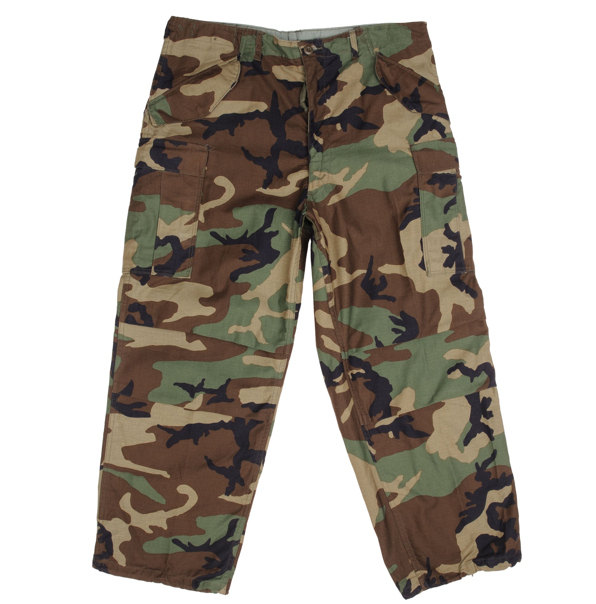 VINTAGE US ARMY M65 WOODLAND CAMO TROUSERS PANTS 1985 LARGE