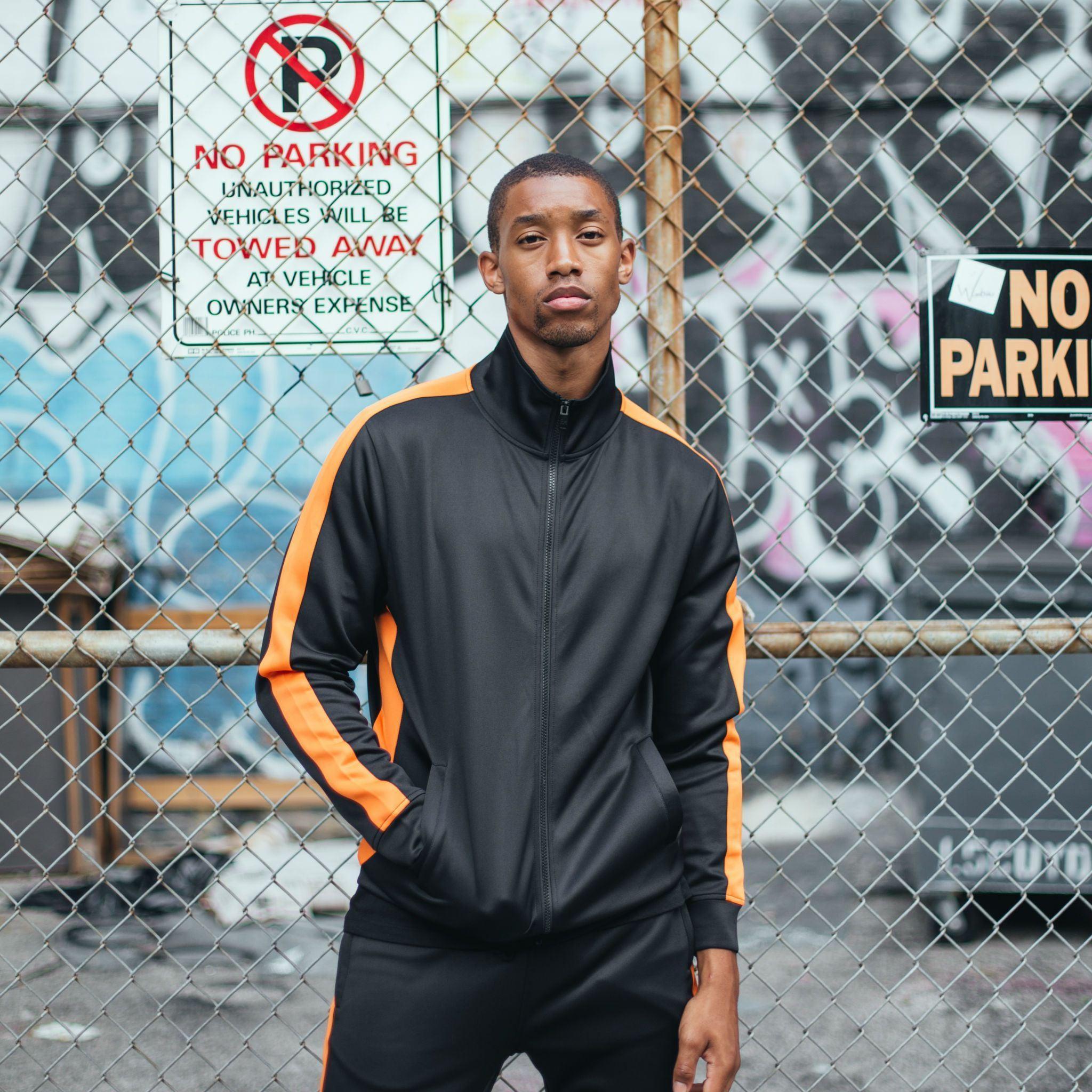 501 Track Jacket - Black/Orange – Rebel Minds