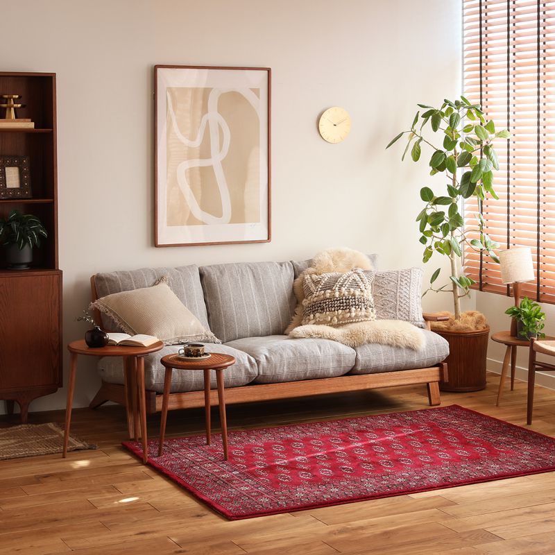 トルコヴィンテージラグ モーブピンク 214 ×125 フラワー メダリオン