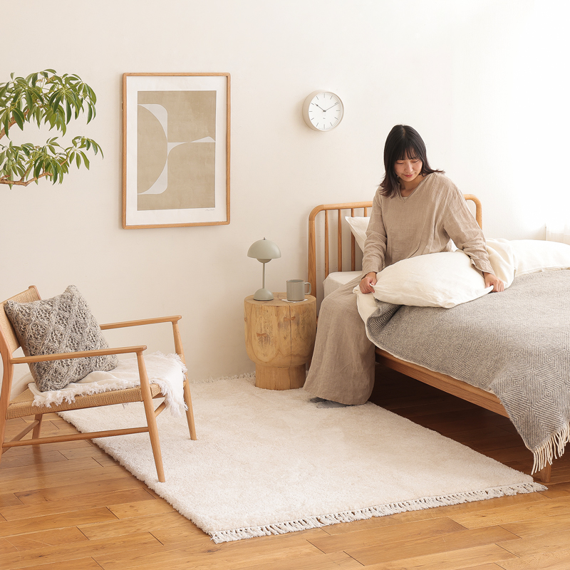 洗える 高密度ボリュームラグマット LUCE Natural ｜家具・インテリア