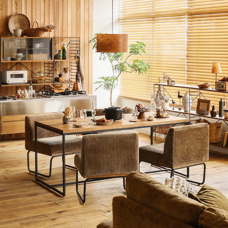 160ダイニング5点セット WIRY／BR ｜家具・インテリア通販 Re:CENO(リセノ)