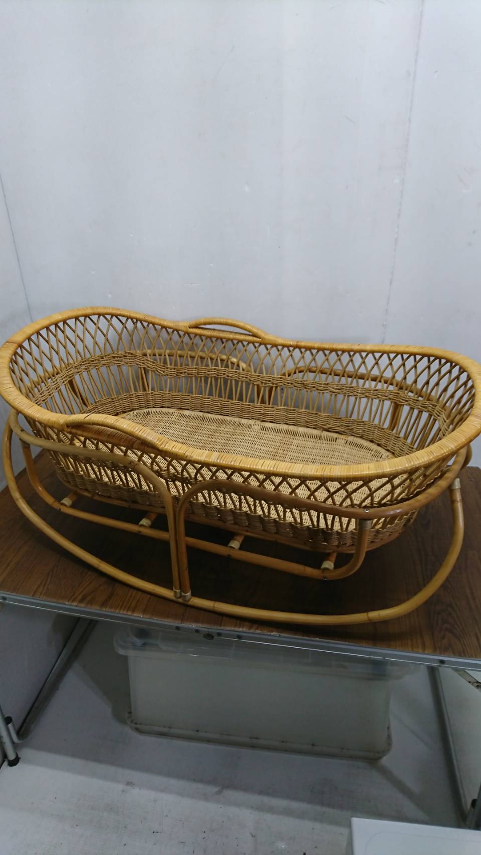 ラタン ベビーベッド 籐 ゆりかご 赤ちゃん ベビー アジアン レトロ