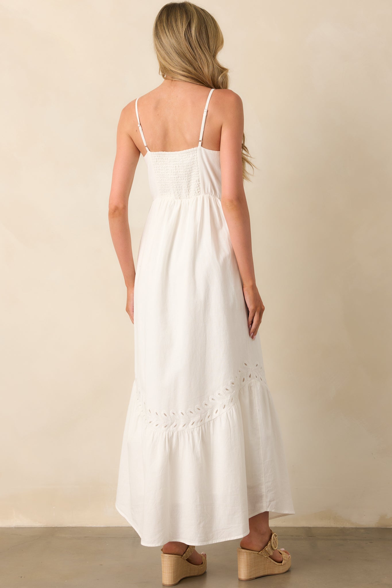 Z Supply Citadelle Embroidered Linen Maxi Dress In White | Red Dress