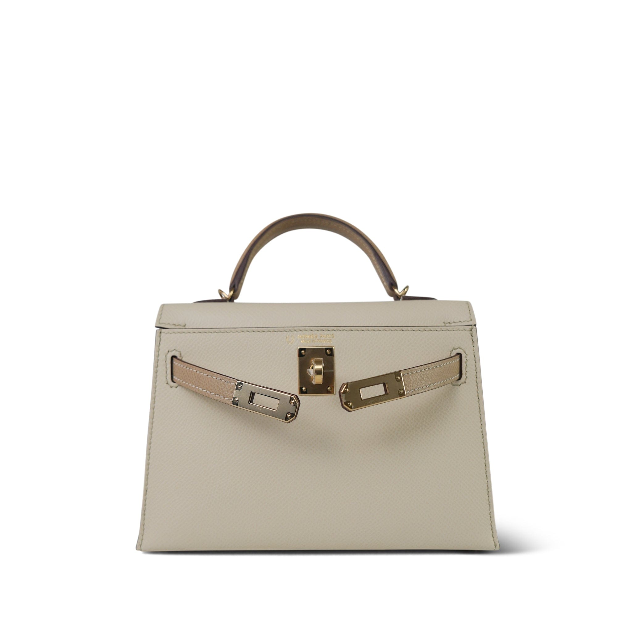 Mini Kelly Sellier II Bi-Color Horseshoe (HSS) Craie/Trench Epsom