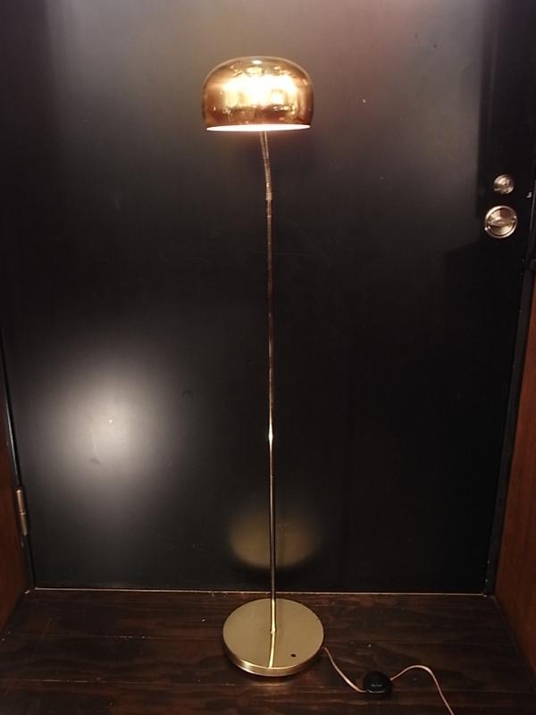 ゴールドフロアーランプ グースネックフロアランプ 蛇腹フロアスタンド