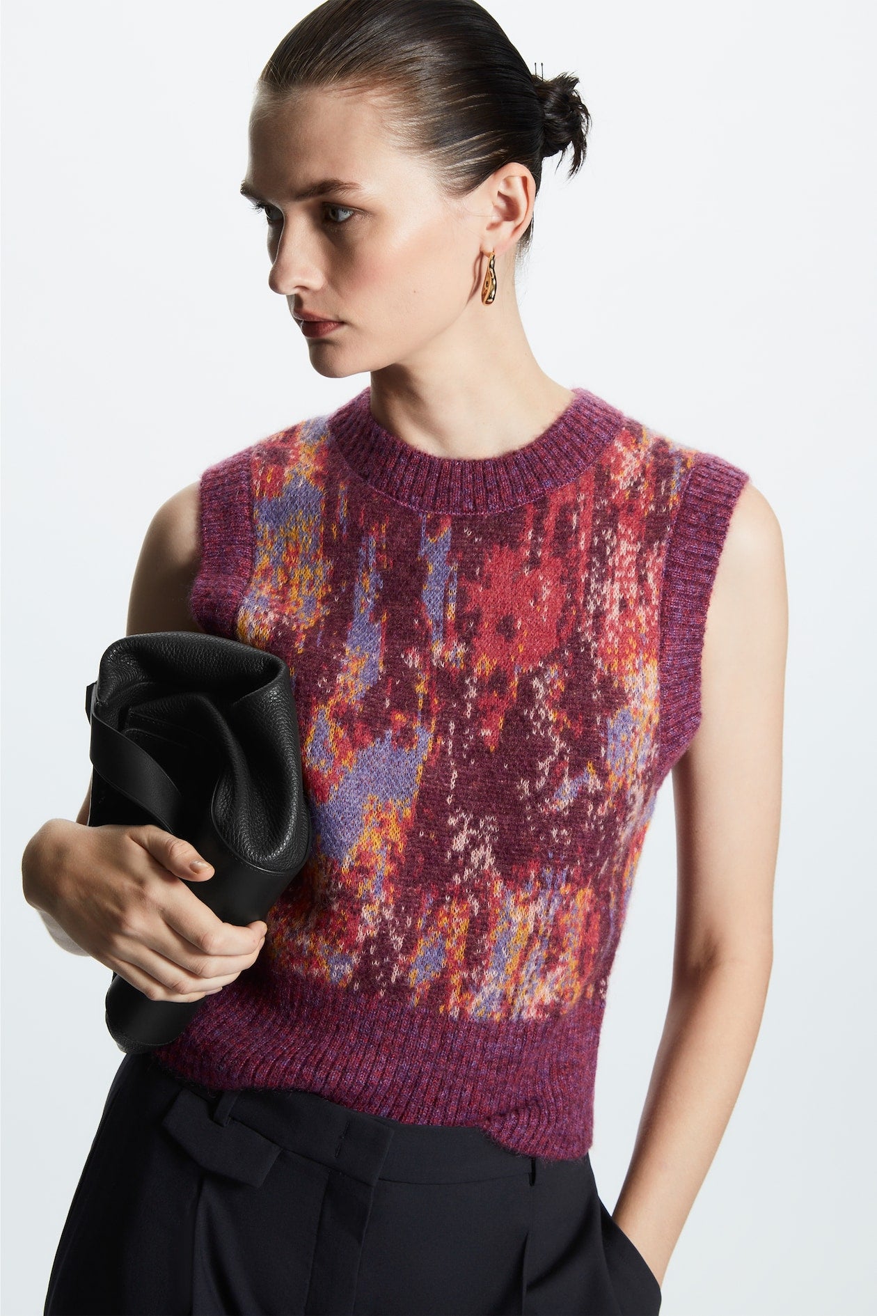 COS + Printed Jacquard-Knit Mohair Vest