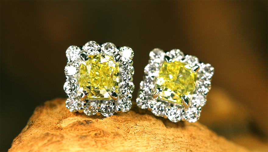 イエローダイヤモンド 0.63ct/FIY/SI2 ダイヤモンド 0.2ct プラチナ