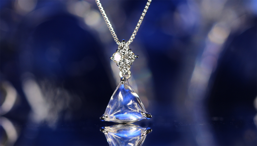ムーンストーン 1.2ct ダイヤモンド プラチナ ネックレス【品質保証書