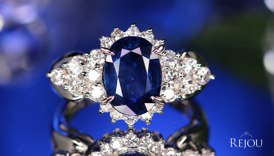 非加熱ブルーサファイア 2.6ct ダイヤモンド 0.7ct プラチナ リング