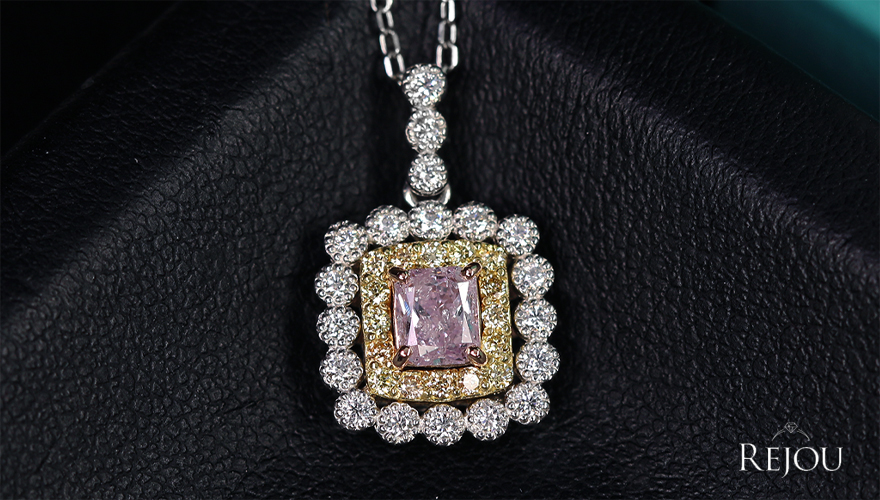 ピンクダイヤモンド 0.318ct/FLPP/I1 イエローダイヤモンド 0.12ct