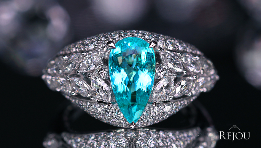 パライバトルマリン 約2.4ct ダイヤモンド 約2ct プラチナ リング(指輪